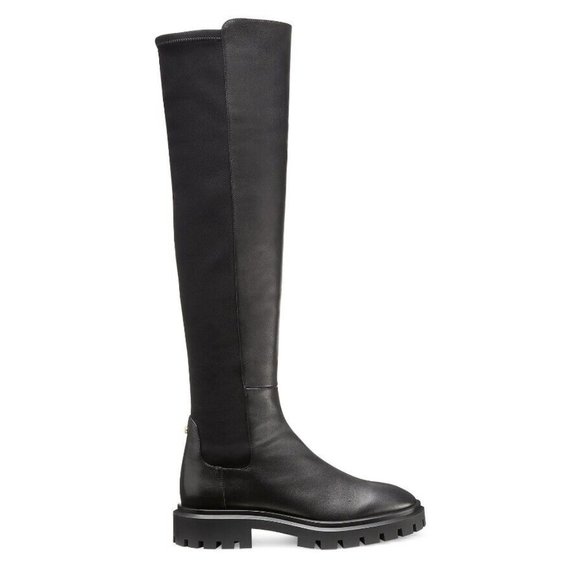 $900 STUART WEITZMAN Ultralug City Over-the-knee Boot LEATHER BLACK 6.5 (PA30)